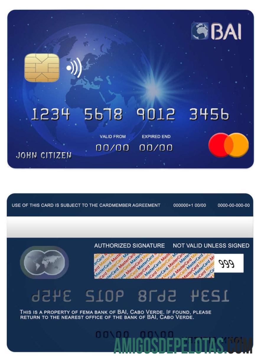 Cabo Verde BAI Bank Mastercard baixar para verificação